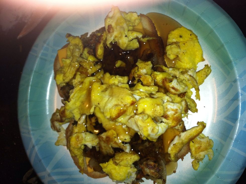 Syrup! This is optional. It is a breakfast sandwich after all.