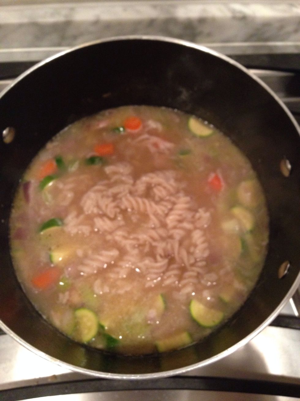 TA-DA! Chicken noodle soup! Let it cook for a few more minutes then dish up! It was delicious!