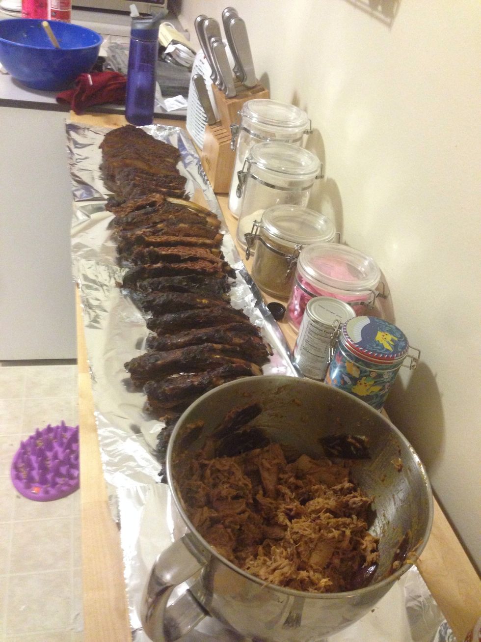 Ta-da! The finished product. It's super tasty. Enjoy and serve on a bun or with your favorite side. Another good dish to make is pork nachos.