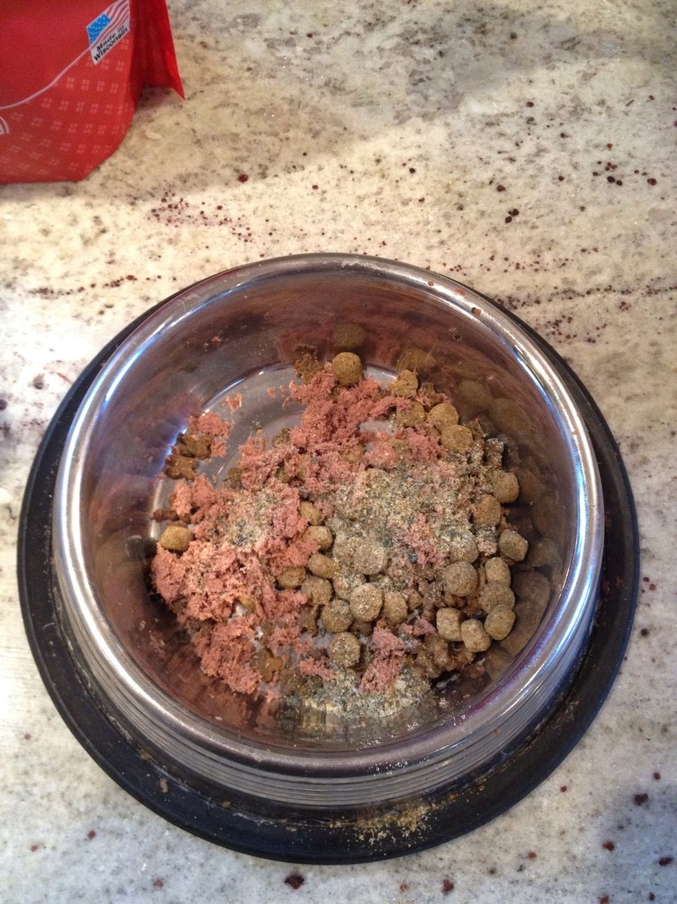 Ta da! You could also add a little bit of water at this point, to make the combination a bit softer and help the Joint Mobility powder mix in better.