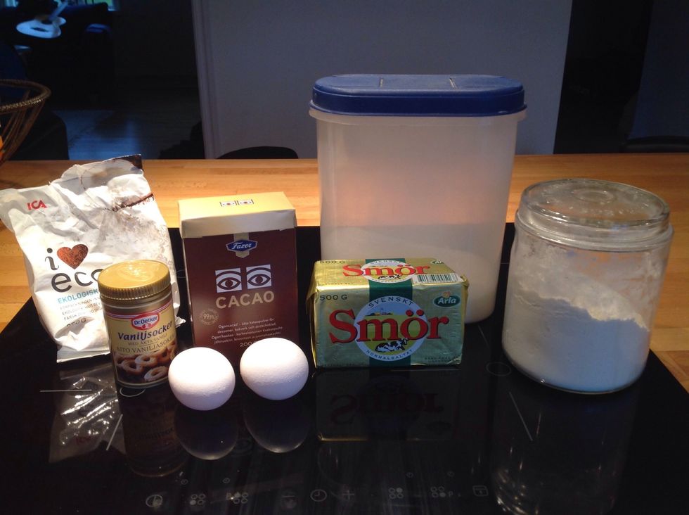 Ta fram alla ingredienser. Pick out all ingredients.