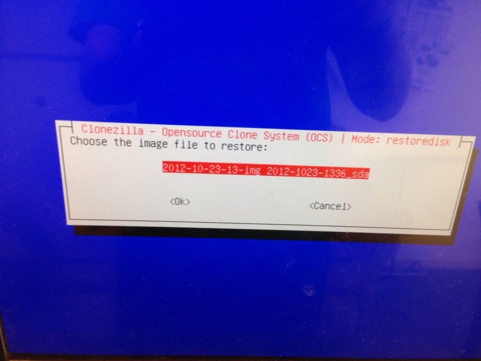 Tab to okay. Hit enter