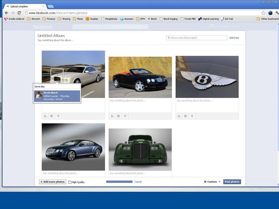 ...tag your Facebook friends in your photos by clicking on the image and typing the person's name...