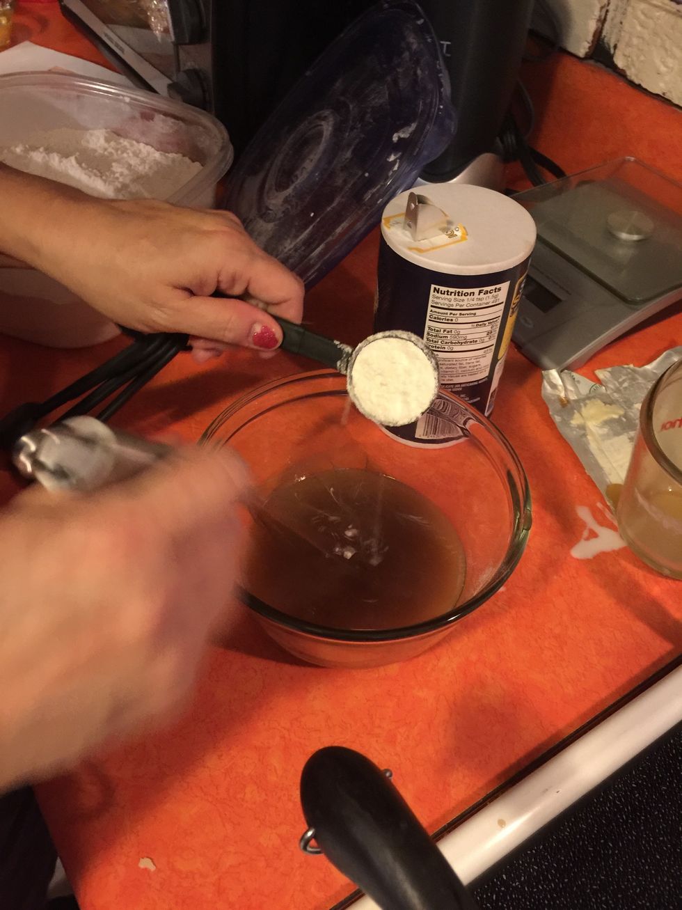 Take 1/2 cup from pan and put in a small bowl & whisk flour & salt into it