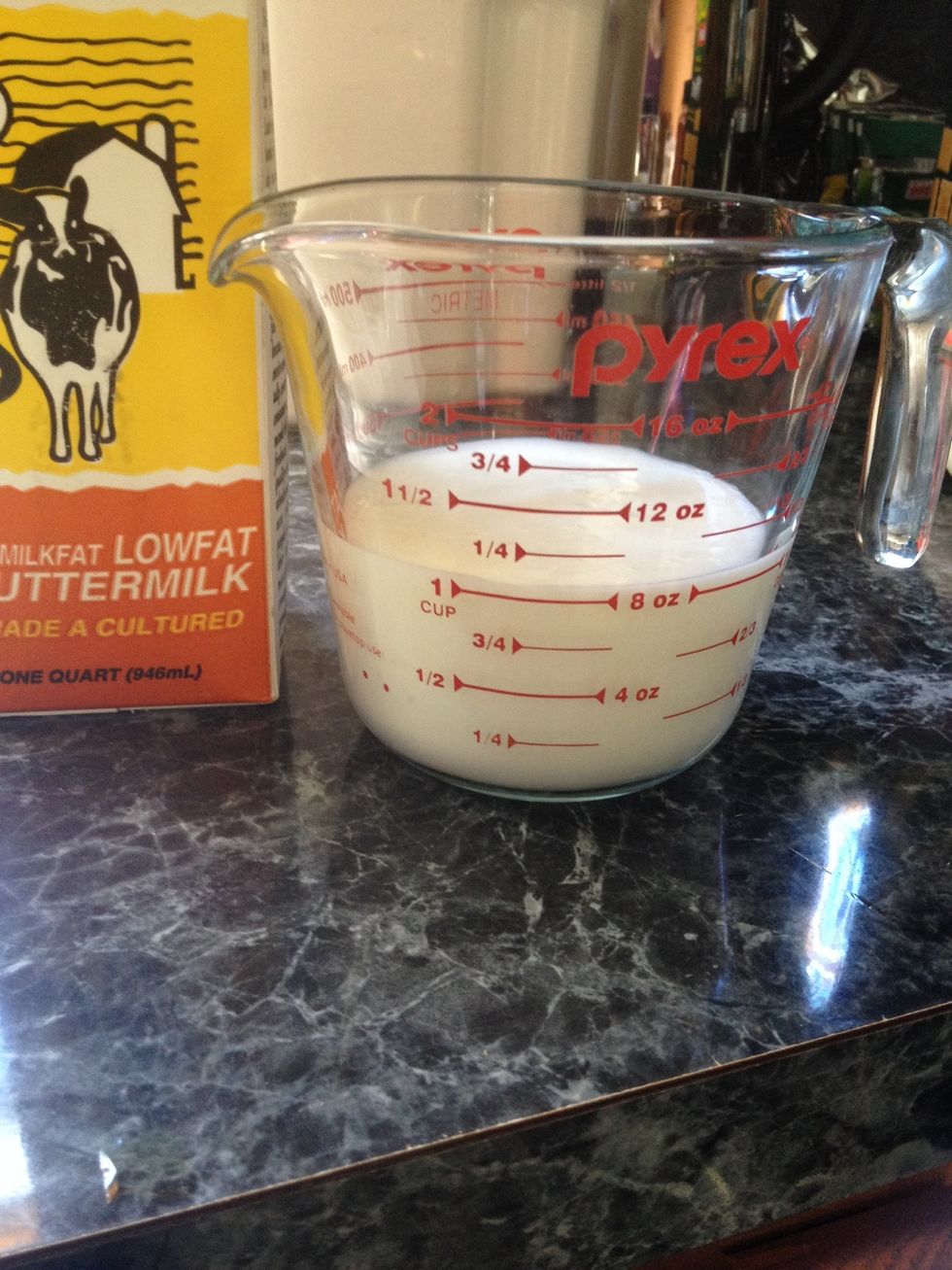 Take 3/4 cup of buttermilk