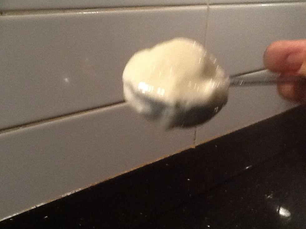 Take 3 scoops of vanilla ice cream and put it into a blender