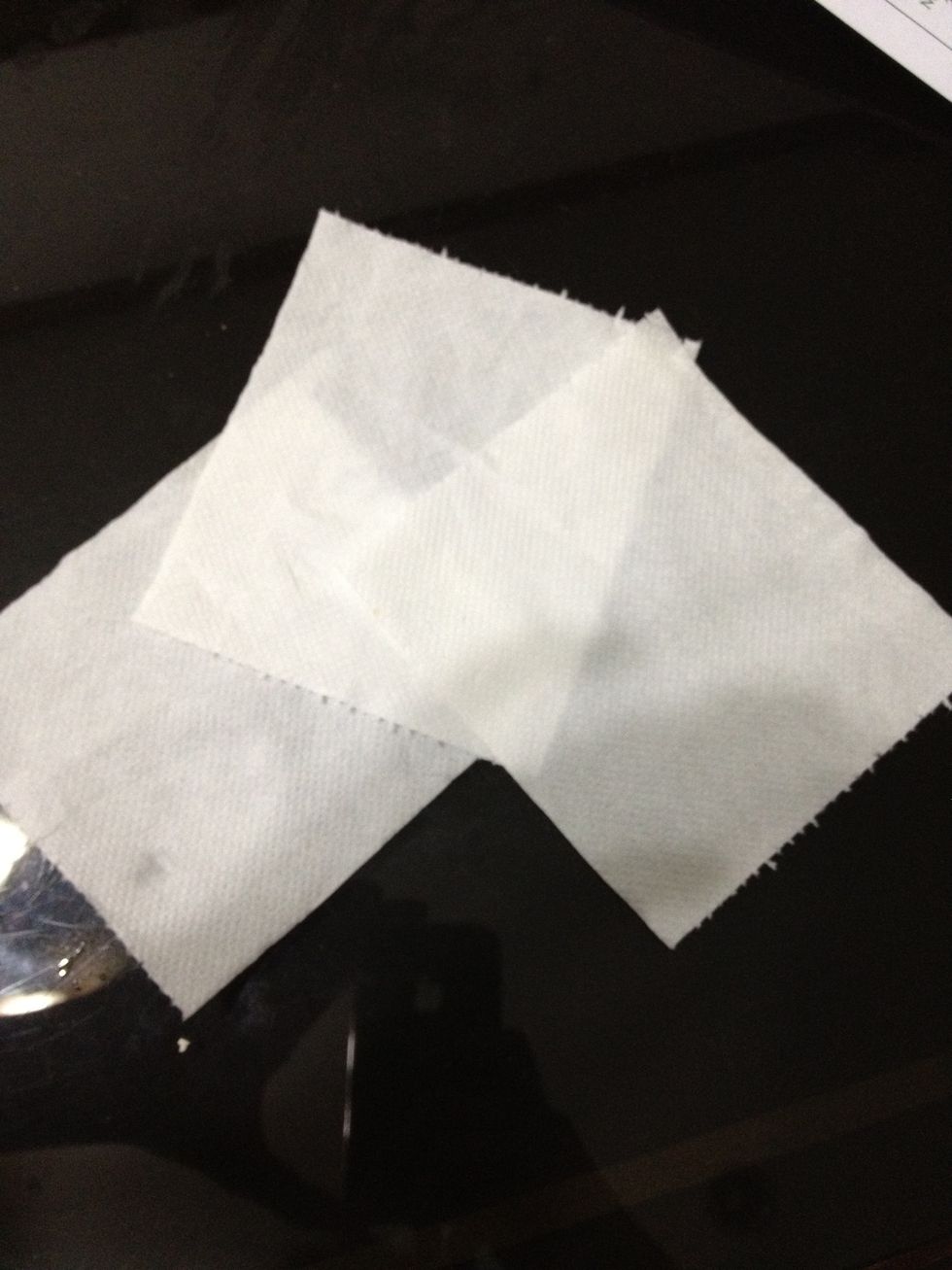 Take 3 squares of tissue paper.