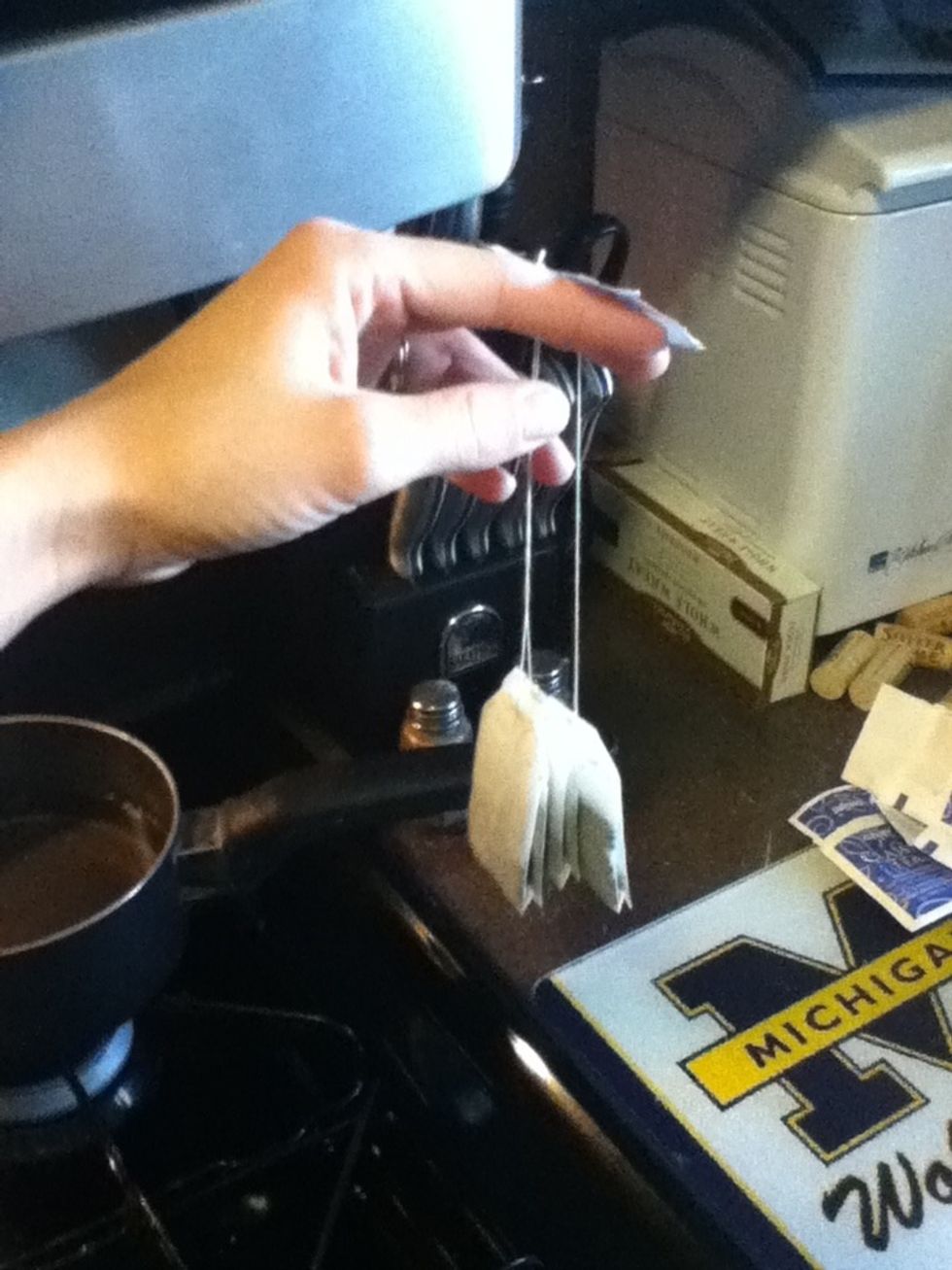 Take 3 tea bags out. Orange pekoe & pekoe cut black tea is my favorite!