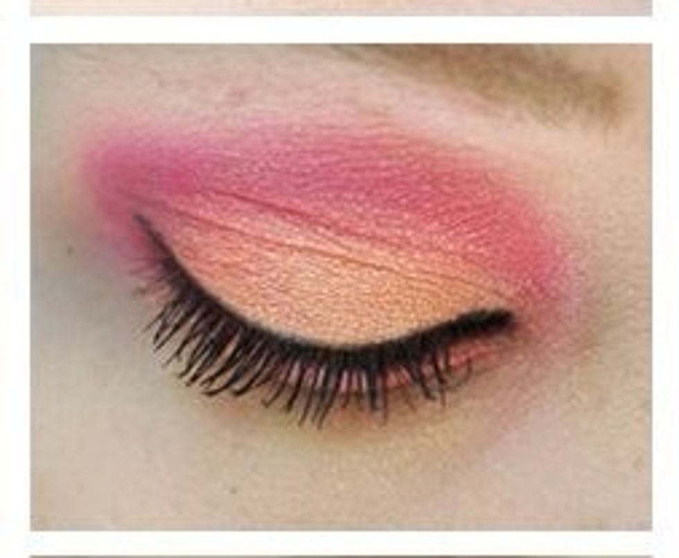 Take a black pencil liner and line your waterline and take an angled eyeliner brush and gel liner to line the top. Add two coats of mascara. Adjust the thickness of the liner to your liking.