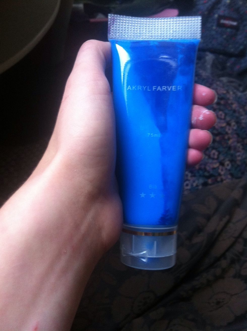 take a blue paint