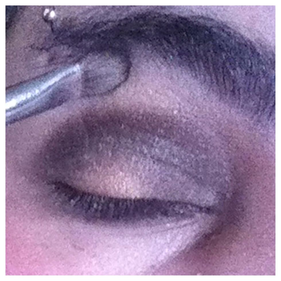 Take a champagne shade and apply it to your brow bone.