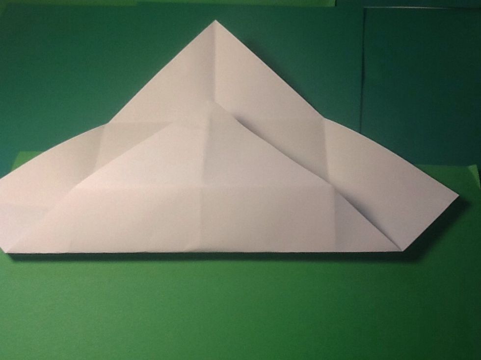 Take a corner and fold it up to the top line opposite