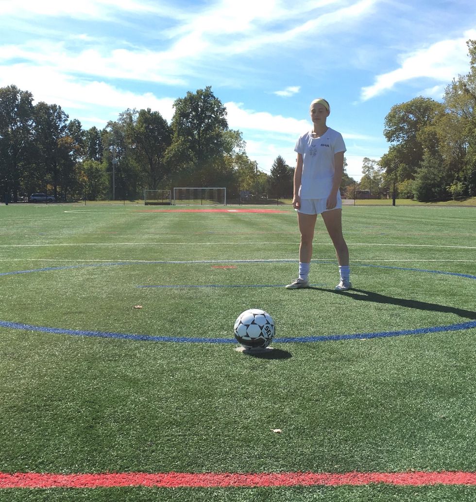 Take a couple steps back from the ball.