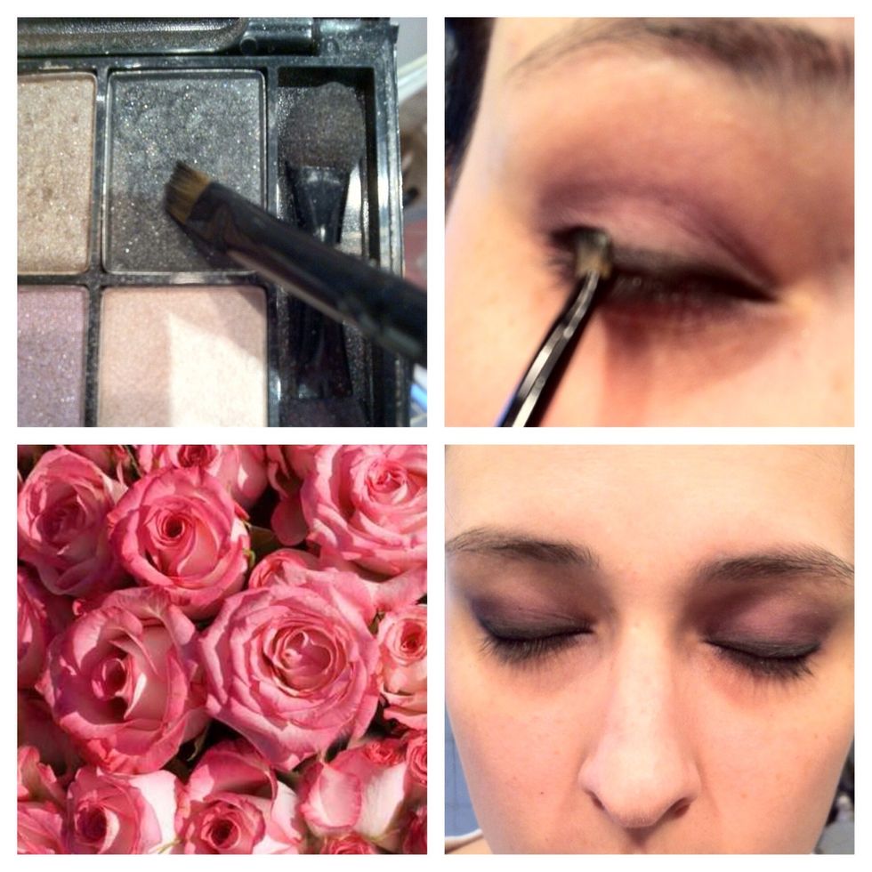 Take a dark silver eyeshadow and put it over your black liner.