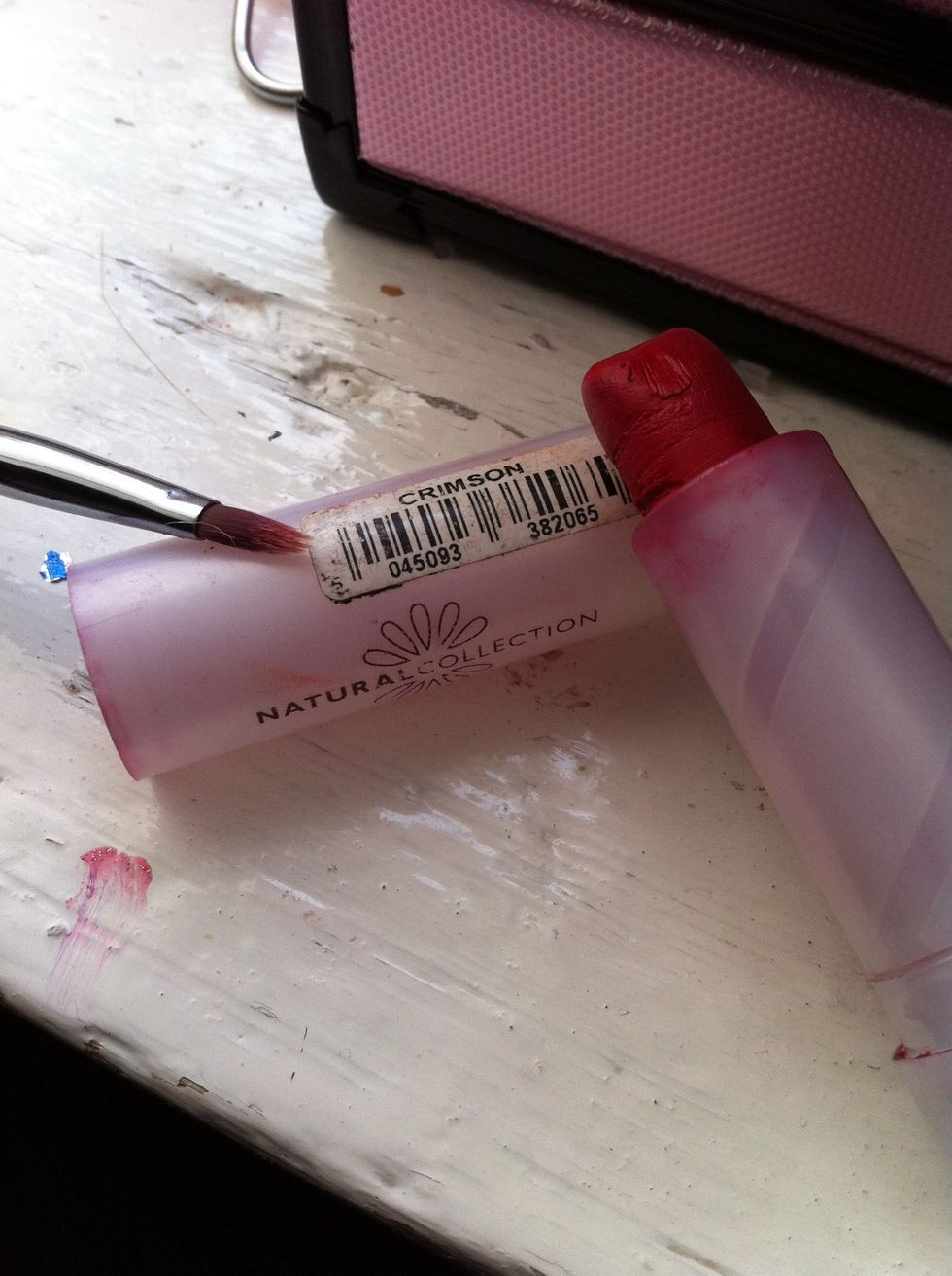 Take a darker lipstick, this is 'Crimson' by Natural Collection