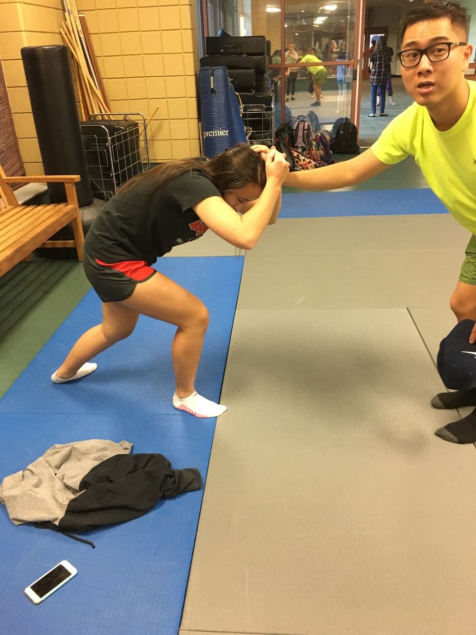 Take a few steps back to drag along the attacker