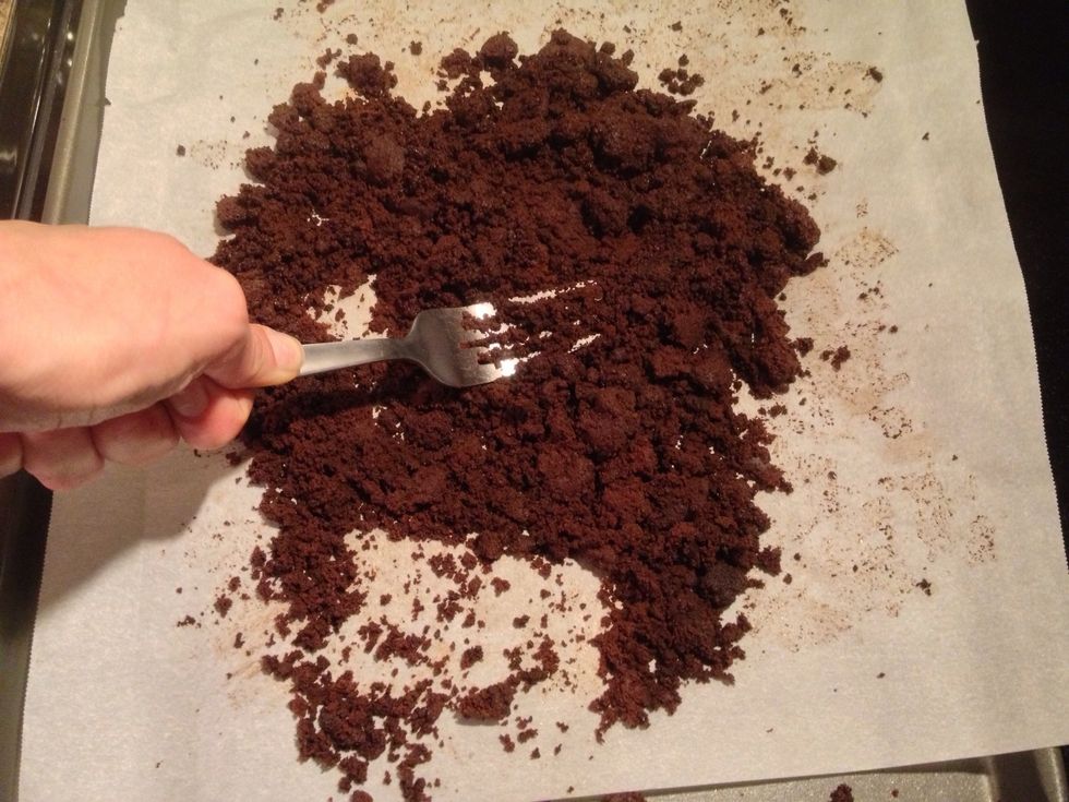 Take a fork and break them all up. Please refrain from snacking \u263a.