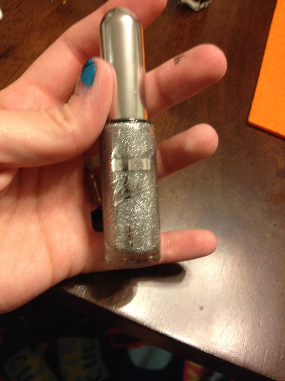 Take a glitter, and your thin art brush...