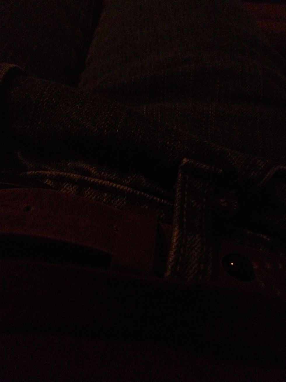 Take a jean photo. Yes, that's right, a photo of your jeans. Do this in dim light.