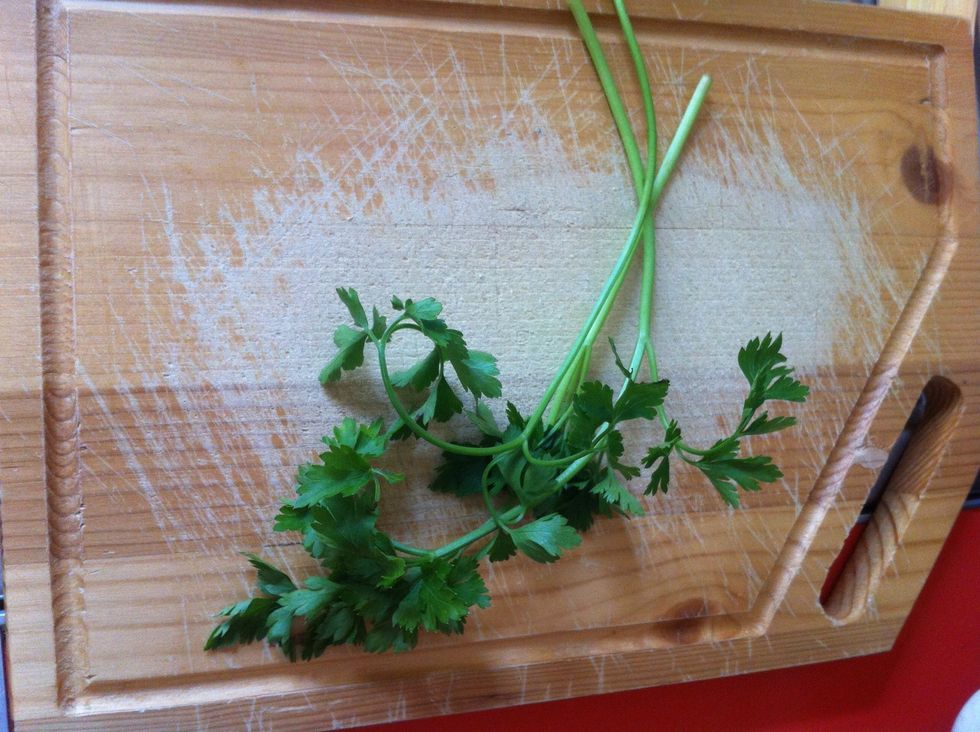 Take a little parsley, but not dried.