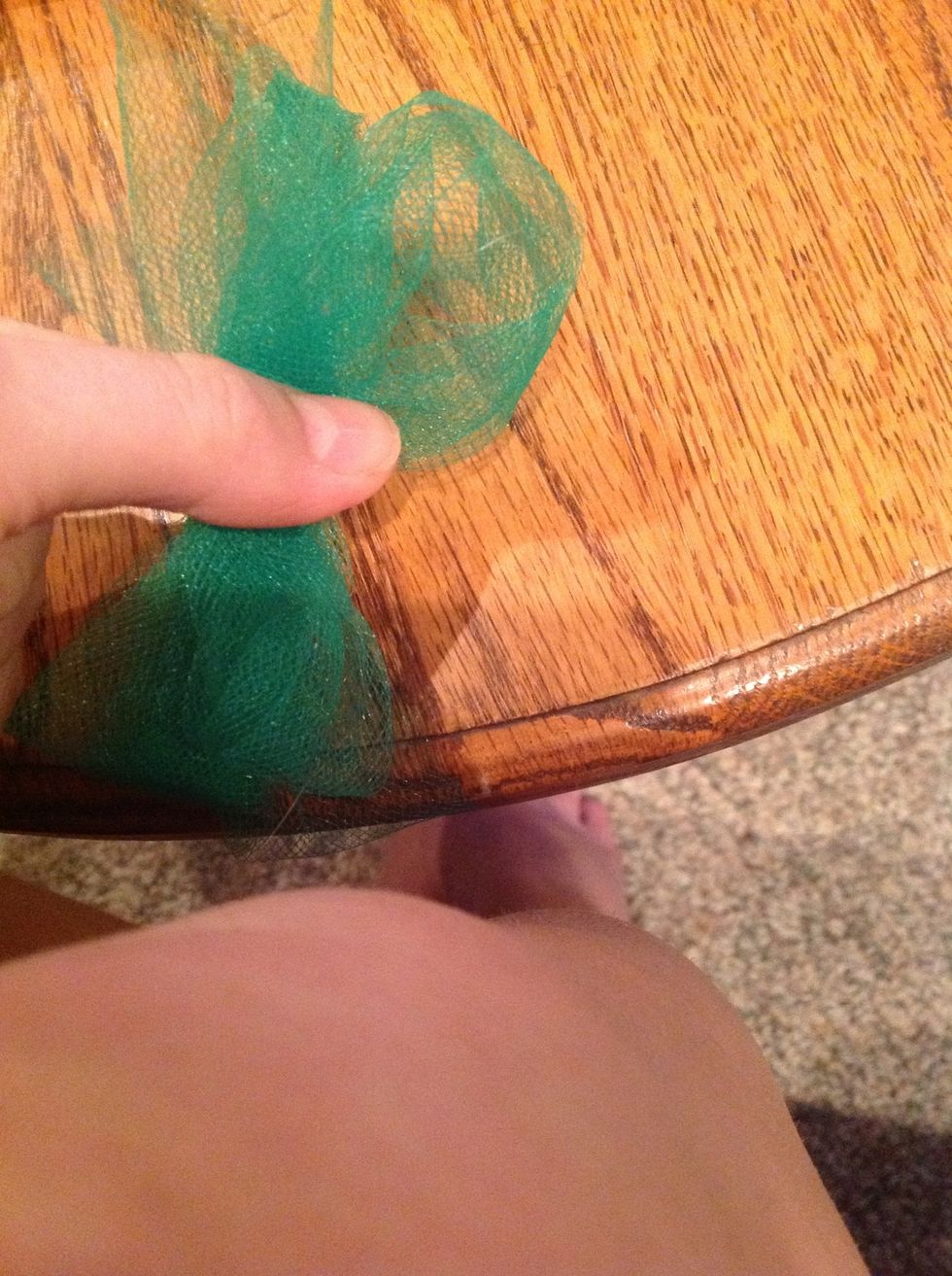 take a longer piece of tulle so that you can loop/fold it over about 3 times
