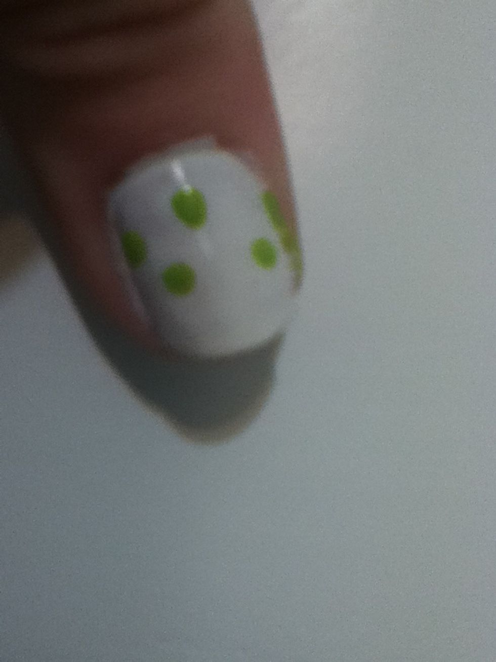 Take a nail dotter and make dots on you nail for where you want the 'drip' to start if you don't have a nail dotter go check out my 4 ways to make a nail dotter guide! if you do still check it out!!(: