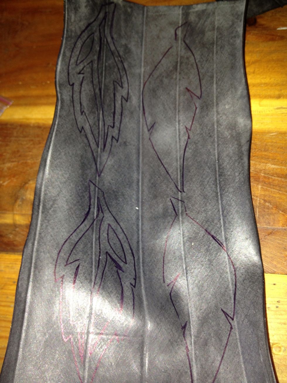 Take a pen and trace out your cut outs you prepared.