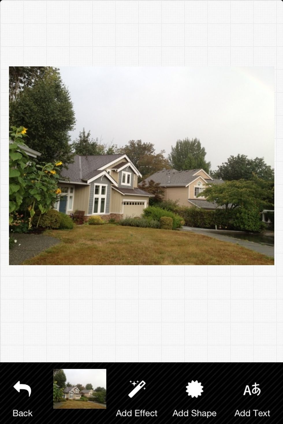 Take a picture of your house or any building you want. Leave ideally 30%~50% space for the sky. Select 'add effects'...