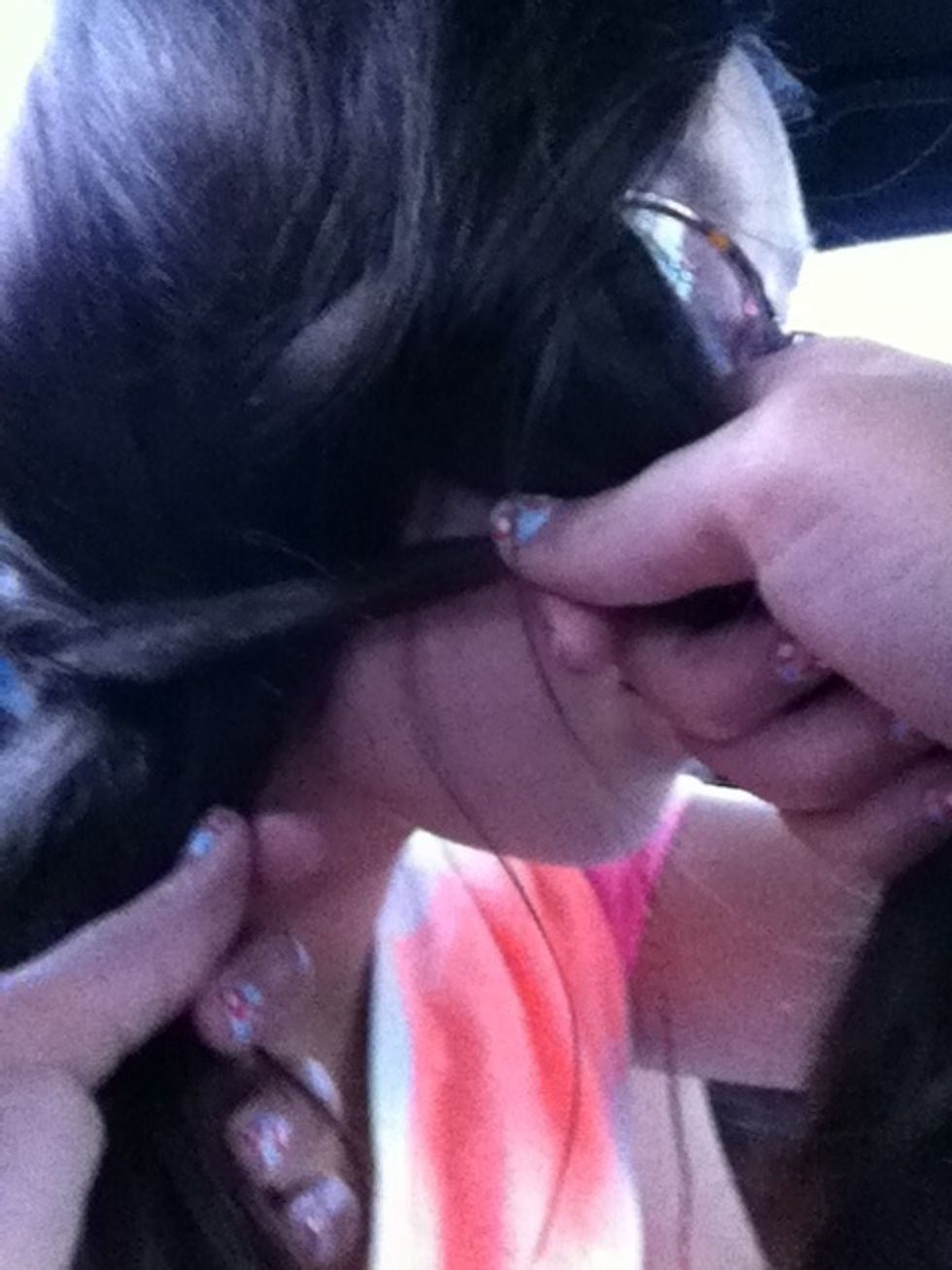 Take a piece from one side and put it to the other side. Repeat.