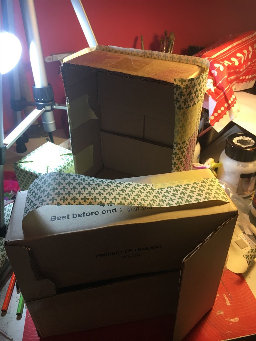 Take a piece of a tissue paper and cover the boxes