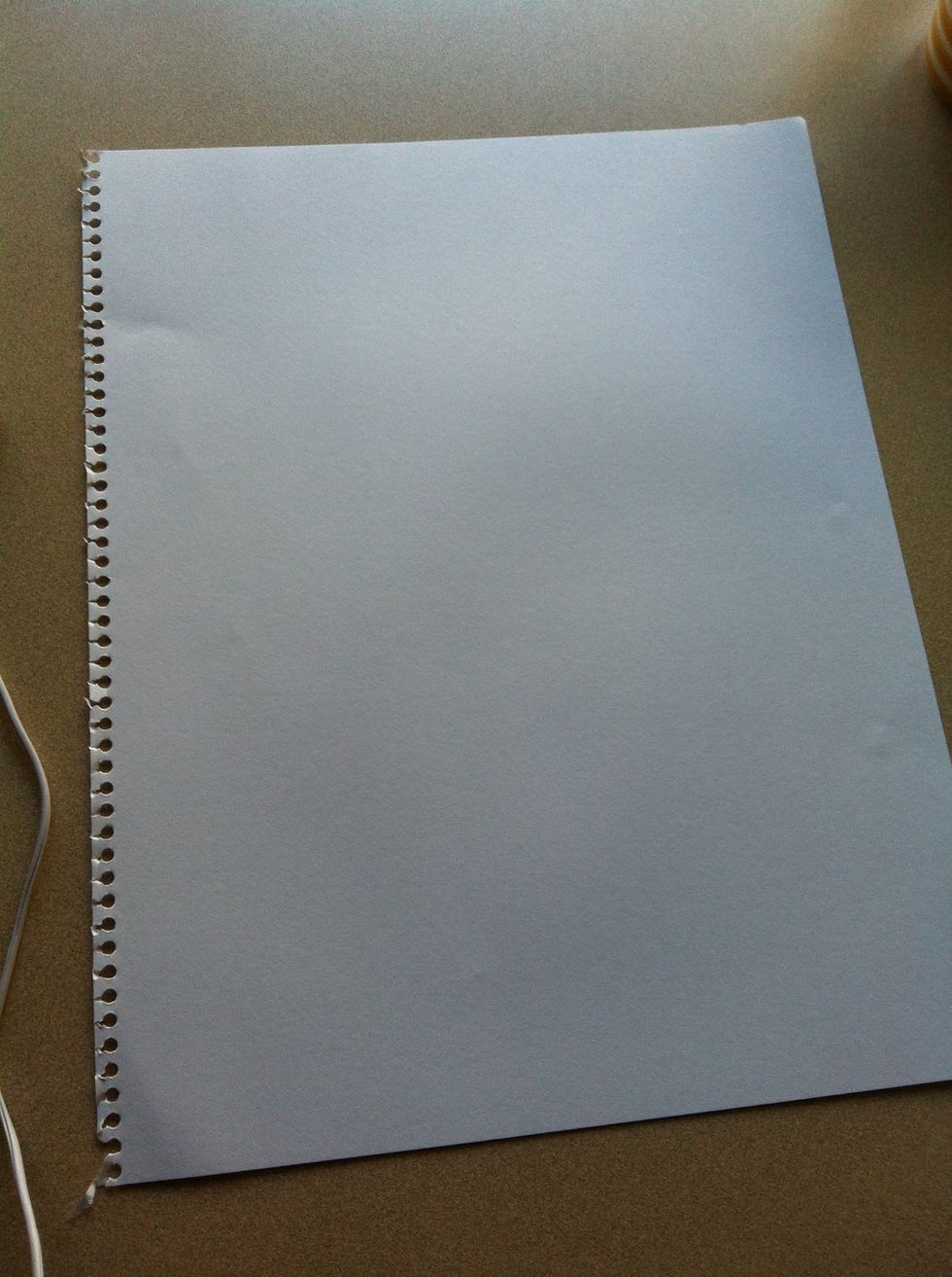 Take a piece of paper or cardboard ( I used a page from my visual arts diary, it's 28cm x 35cm or 11" by 14")