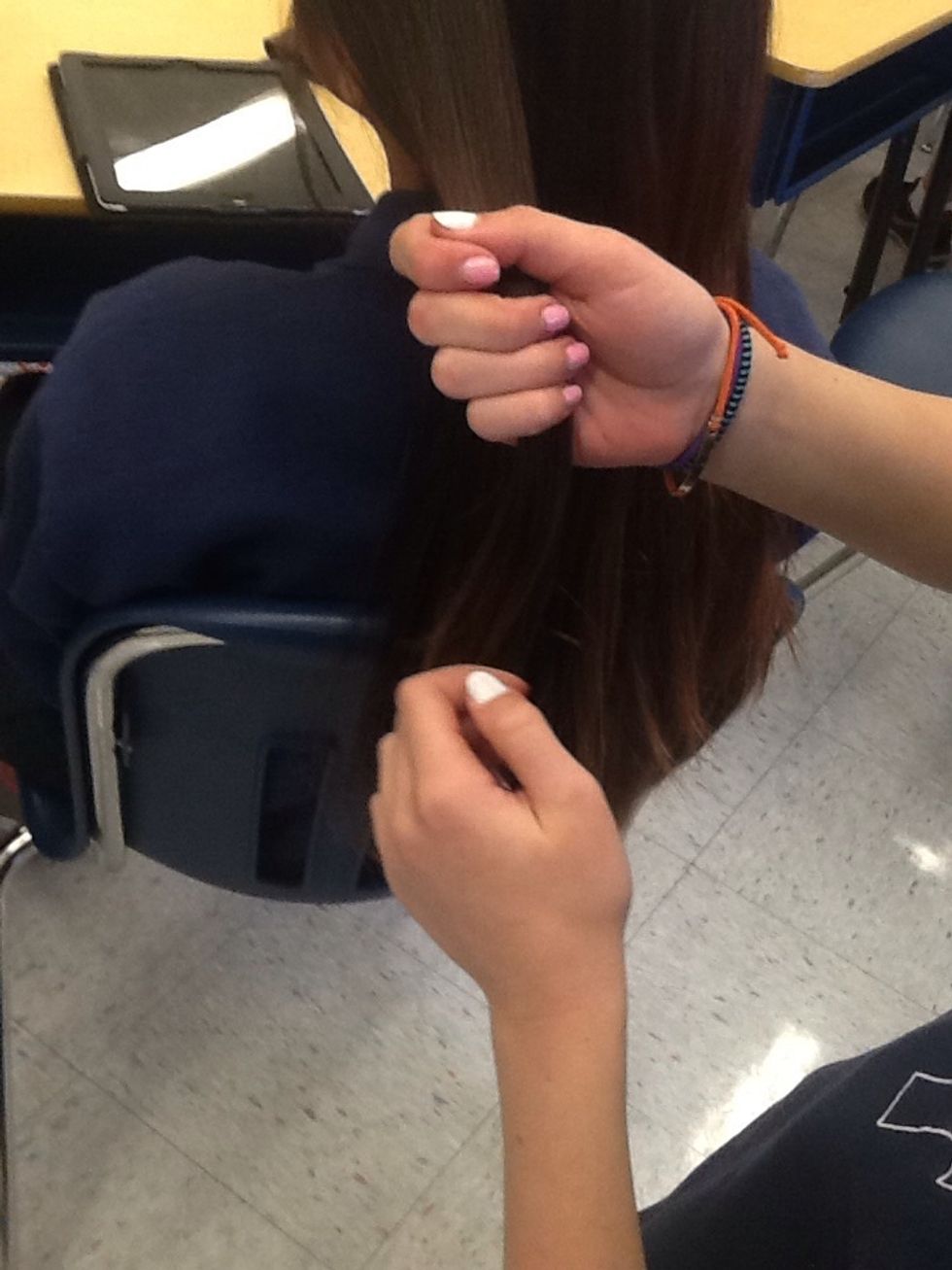 Take a piece of the persons hair.