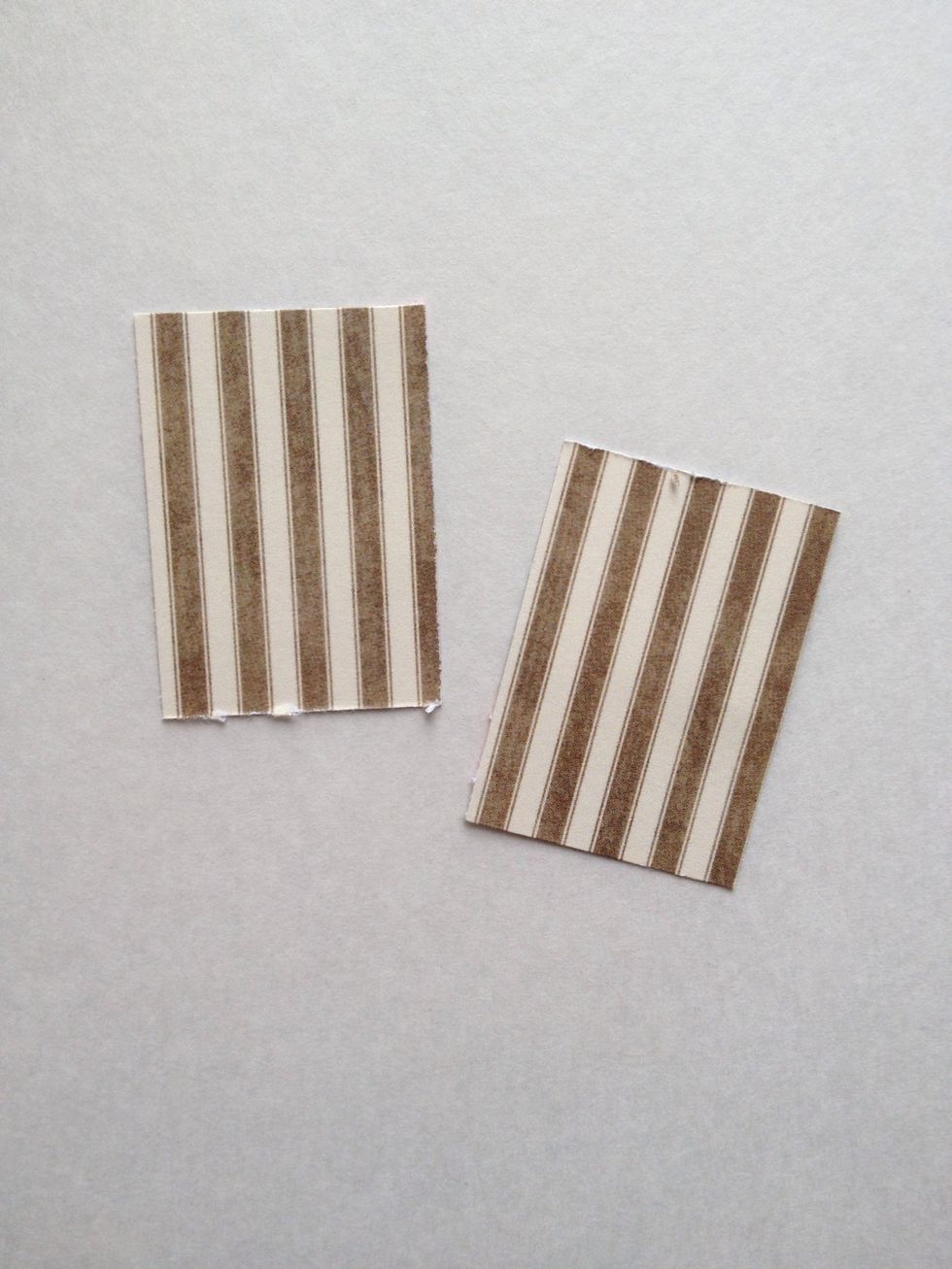 Take a pretty patterned paper, like Graphic 45 Botanical Tea Fields of Flowers, and cut two rectangle shapes. Cut your rectangles so you will have about a 1/8" washi border.