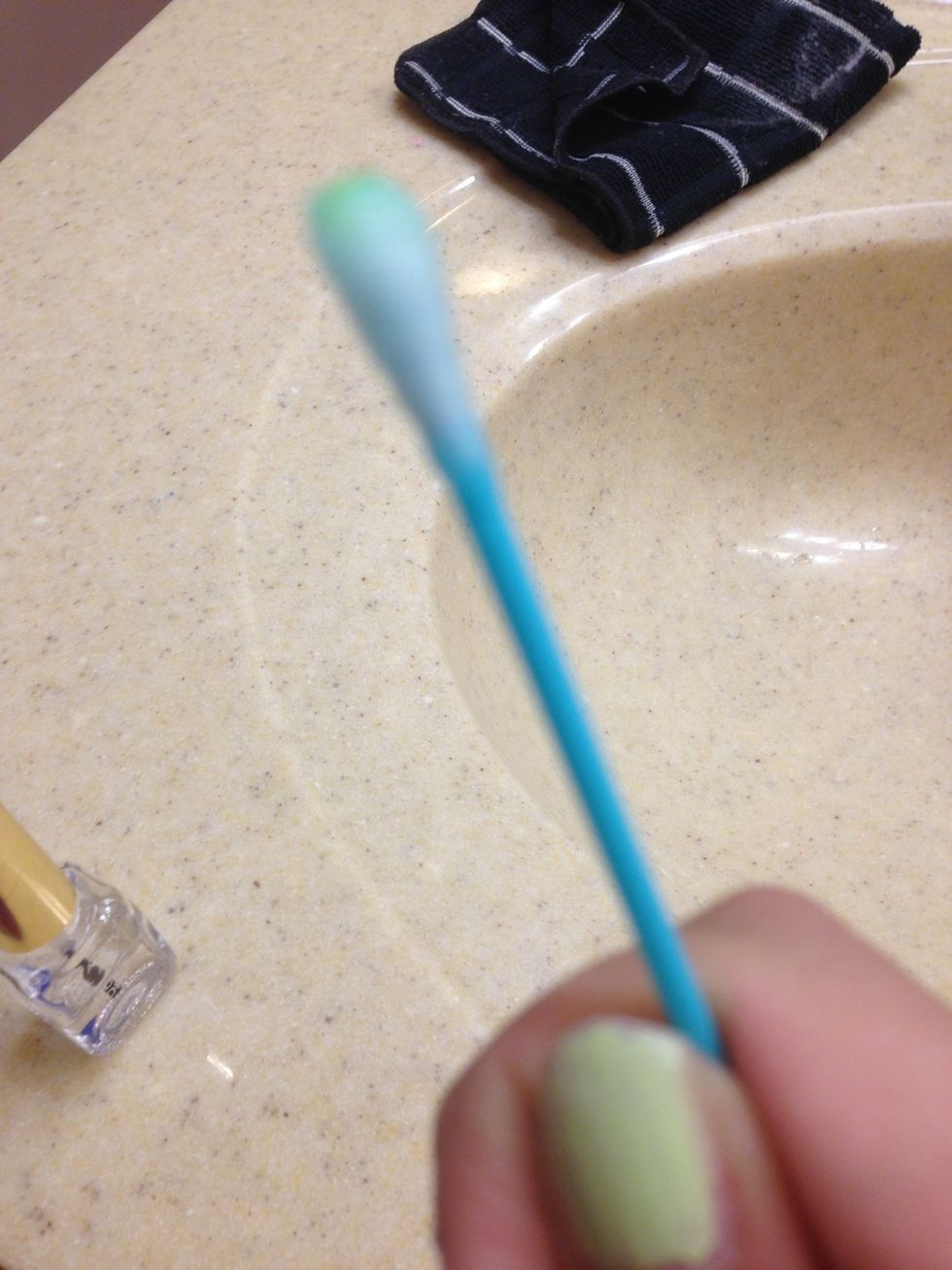 Take a q-tip and dip it in nail polish remover