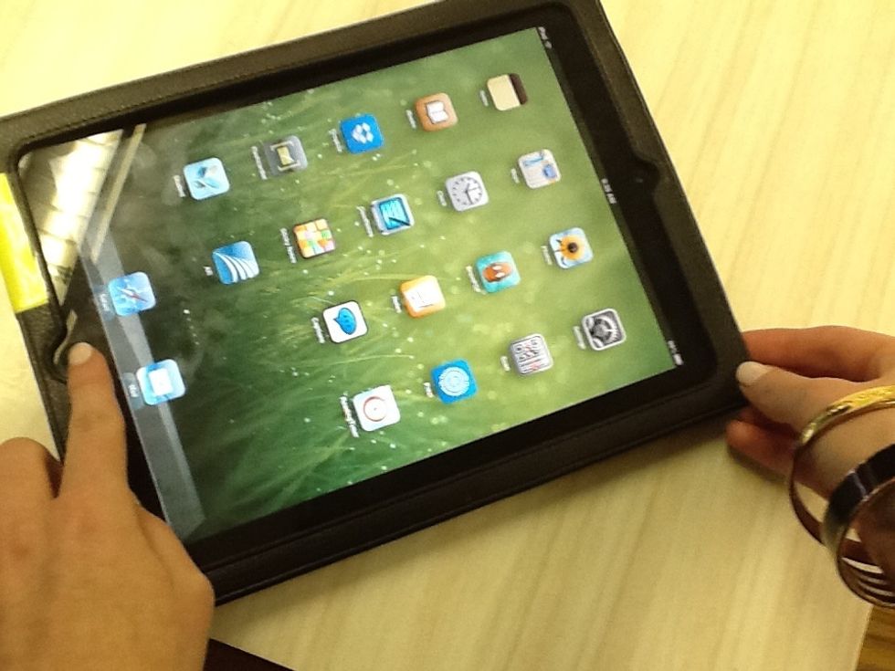 Take a screenshot of your work by pressing the Home button and Power button at the same time.