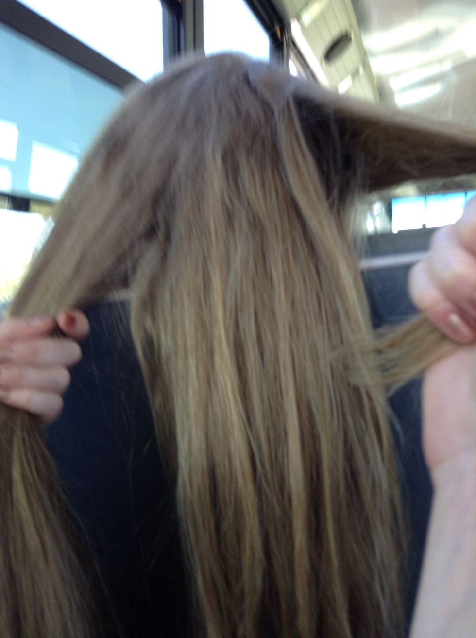 Take a small section from the outside of eather section you want.