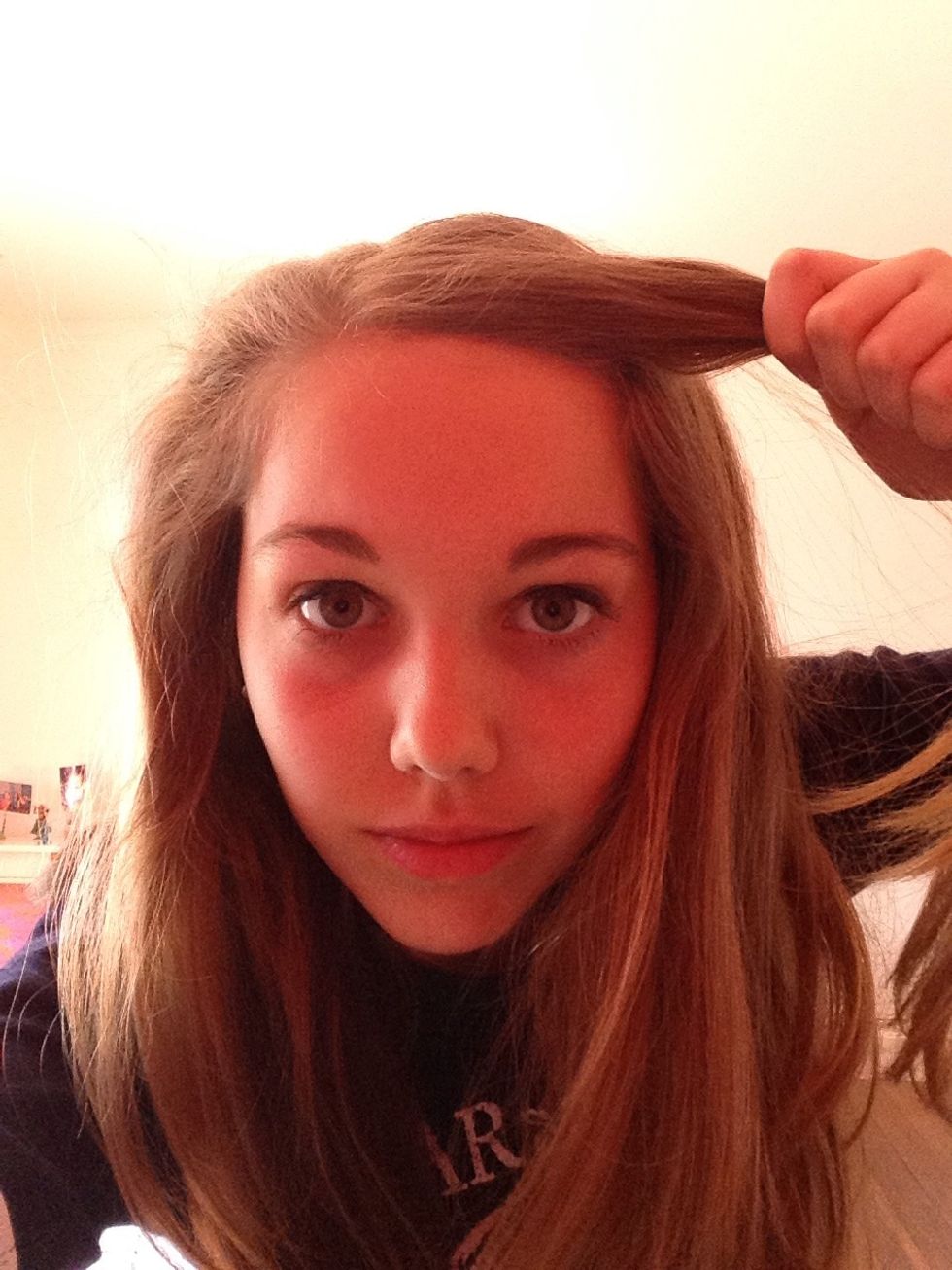 Take a small section on top of your head