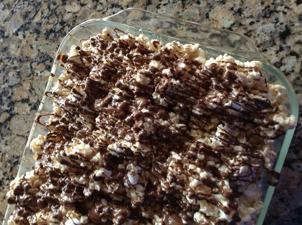 Take a spoon and drizzle over top