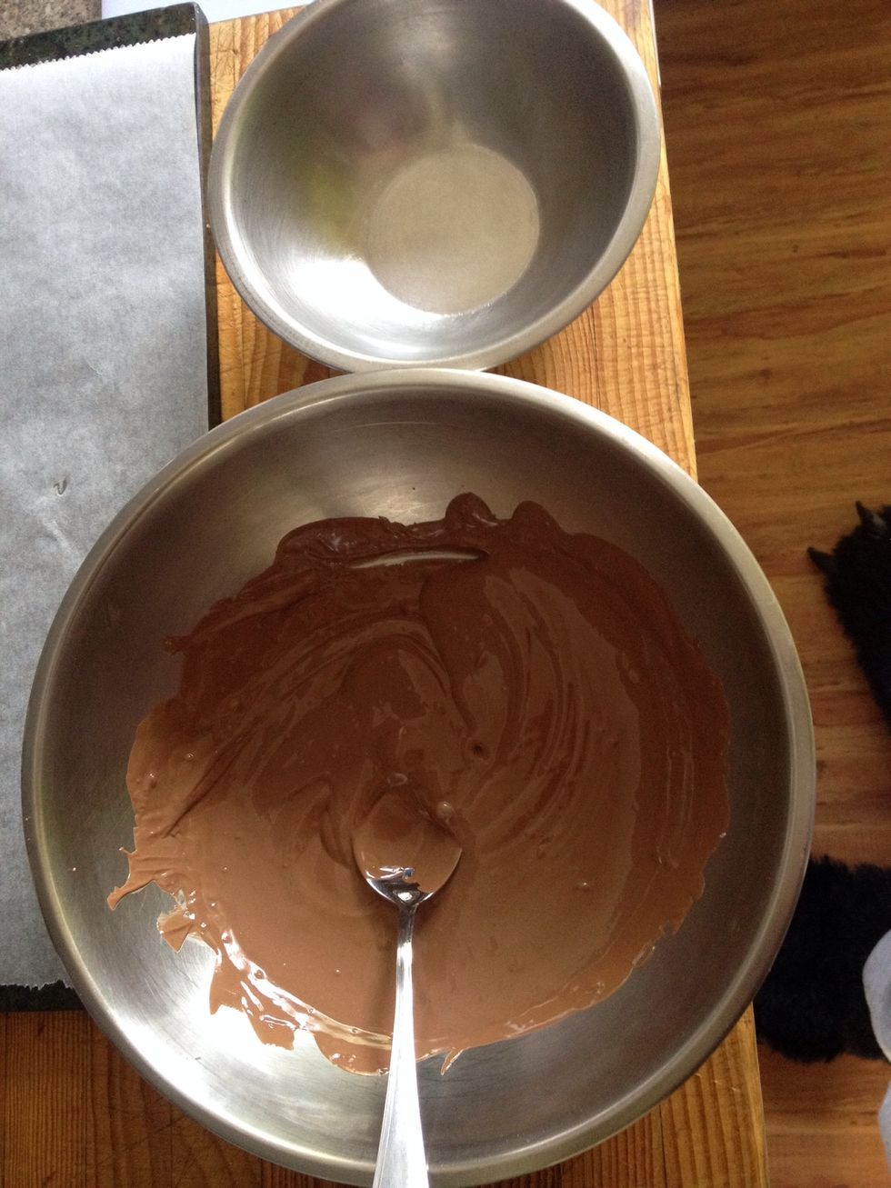 Take a third of the melted choc out