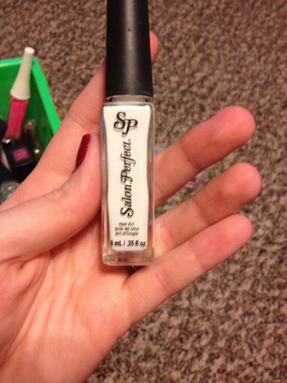 Take a white and nail art brush