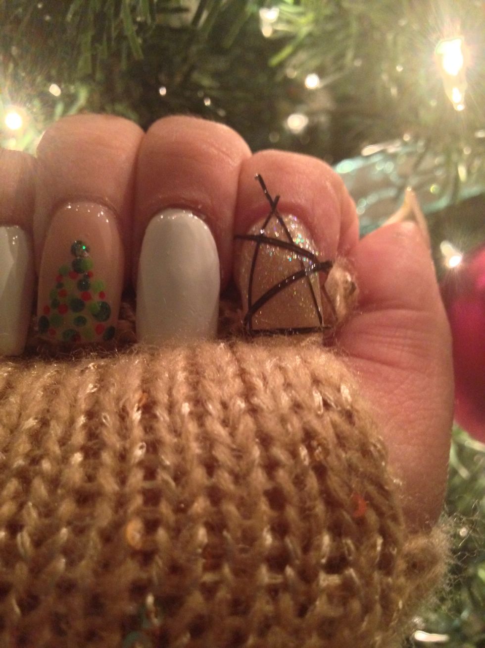 Take additional tape and place it diagonally thoughout the triangle.