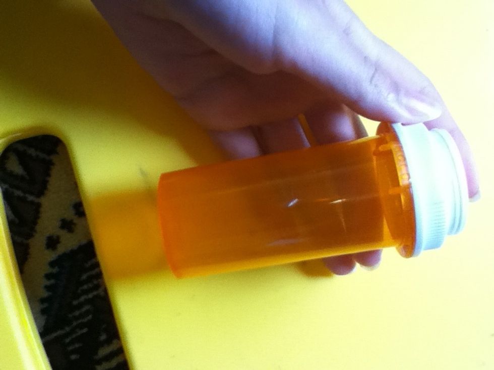 Take all of the labels and stuff off of your med. bottle