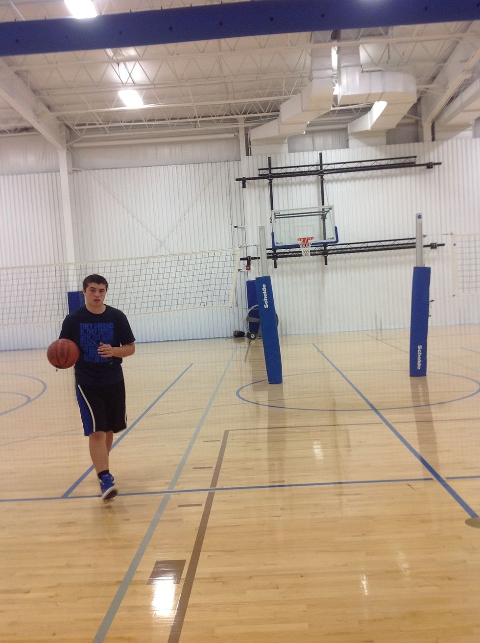 Take an angle towards the hoop for your layup.