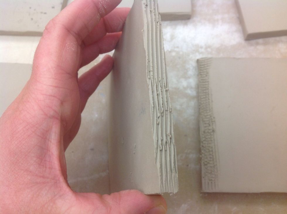 Take another "A" side and slip and score the edge.