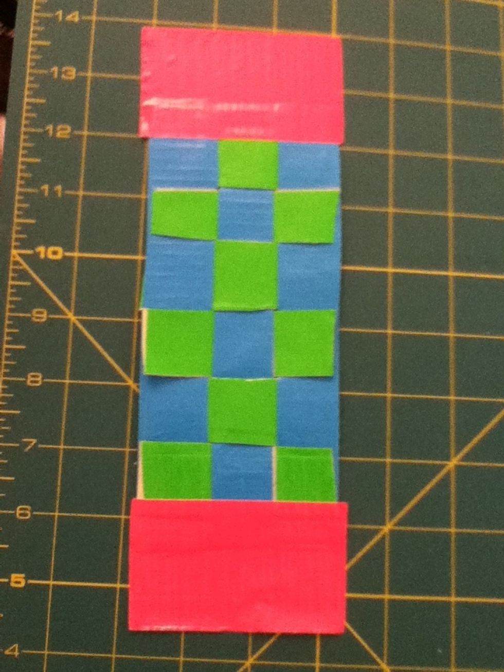 Take another piece of pink tape and put it on the other end.