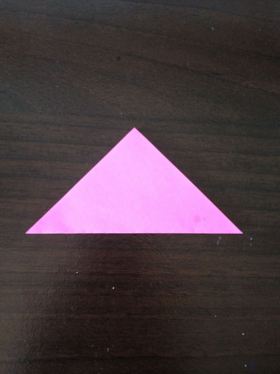 Take any piece of paper (but it has to be a square shaped paper) and fold a triangle shape.
