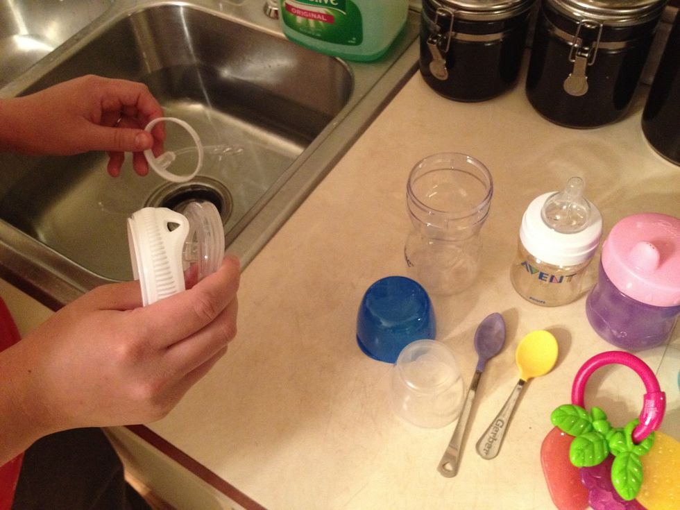 Take apart all your Baby Bottles and accessories.