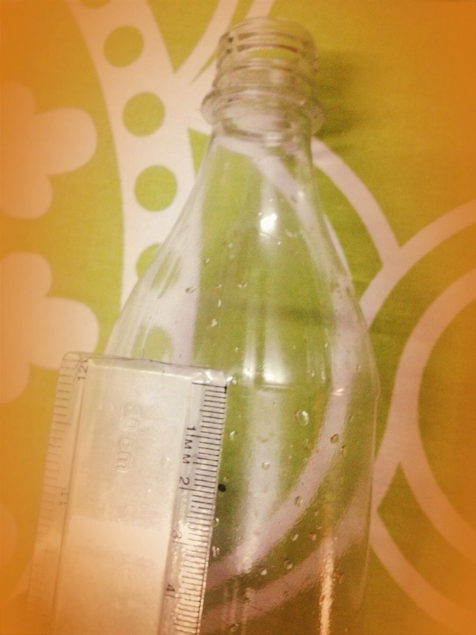 Take bottle and measure till 2 cm from front end line