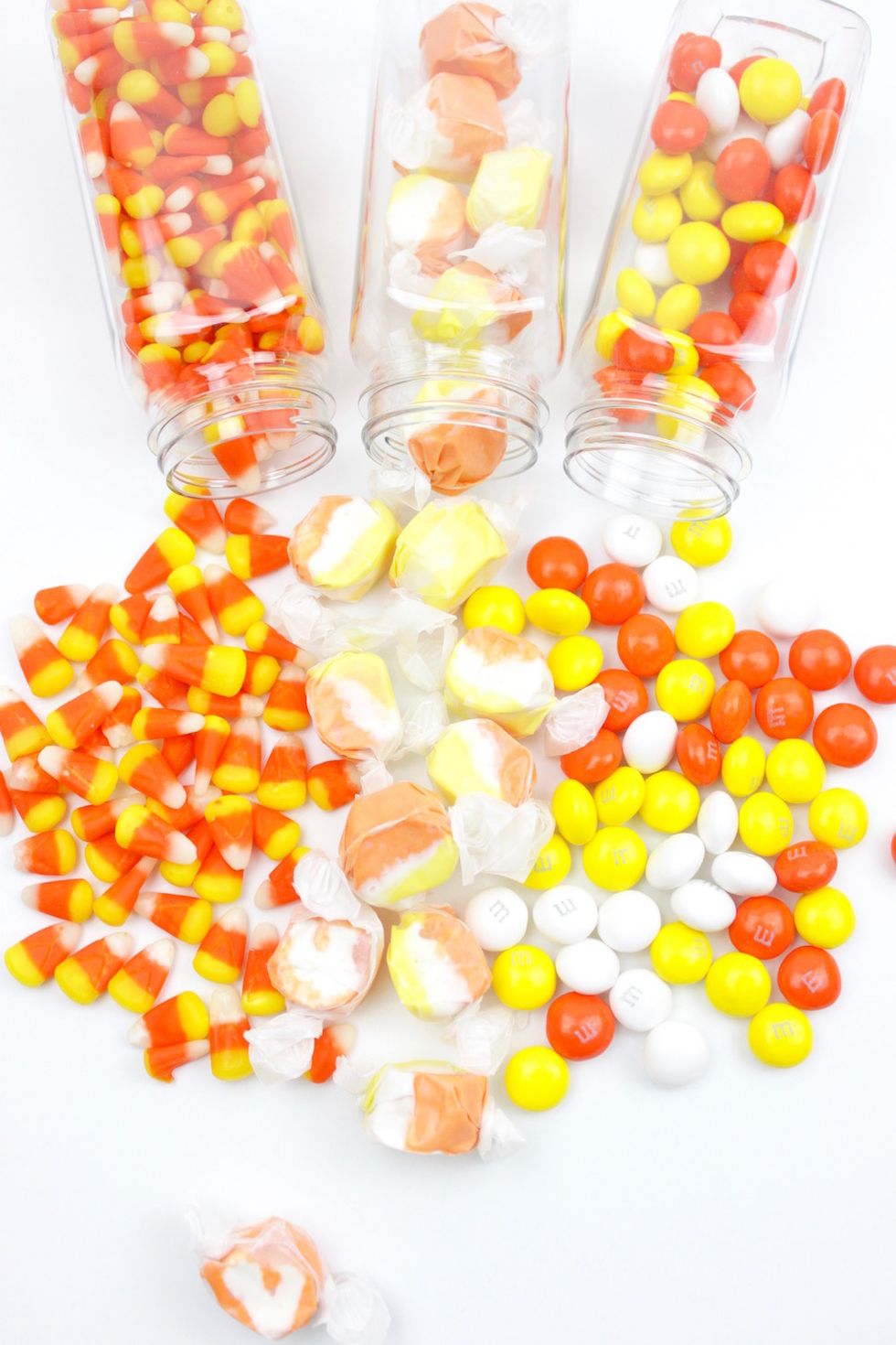 Take clear bottles and fill them with themed candy