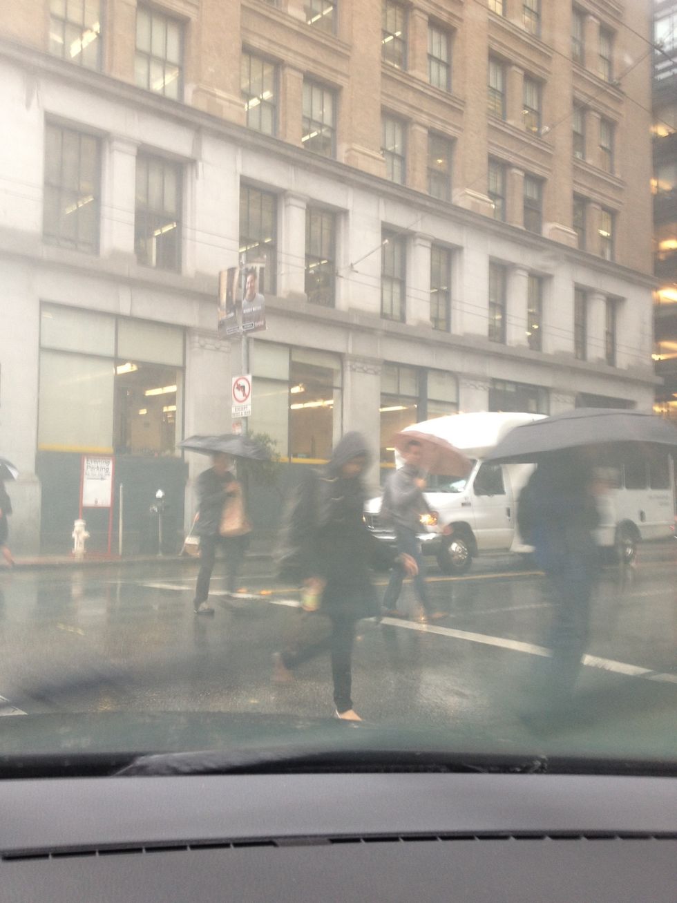 Take deep breaths as hurried pedestrians slow your roll and cross in front of your car.
